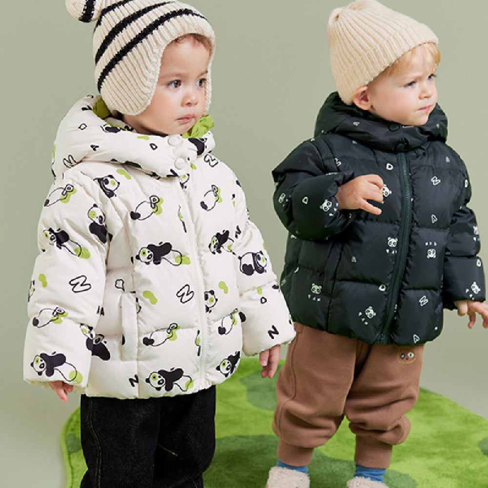 Winter Children's Down Jacket with Windproof Hood