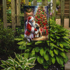 Lhasa Apso and Santa Claus Garden Flag