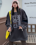 Embroidered Velvet Hooded Sweatshirt for Women | Streetwear