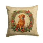 Nova Scotia Duck Tolling Retriever Christmas Flowers Throw Pillow