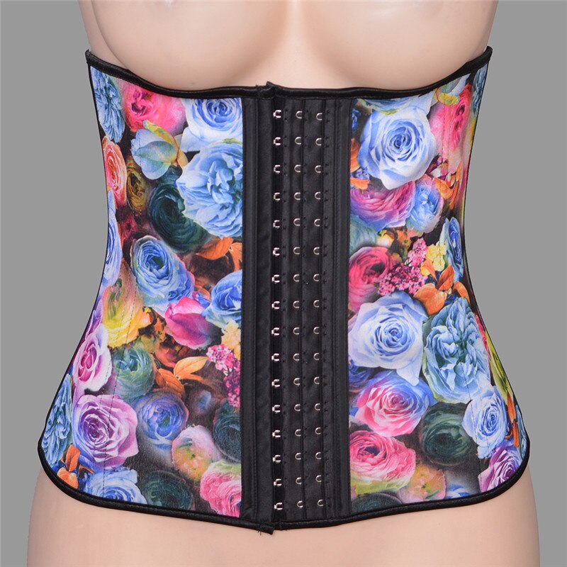 Rose Bouquet Latex Corset with 9 Steel Bones Support