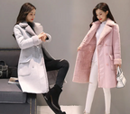 Mid-length deerskin velvet coat