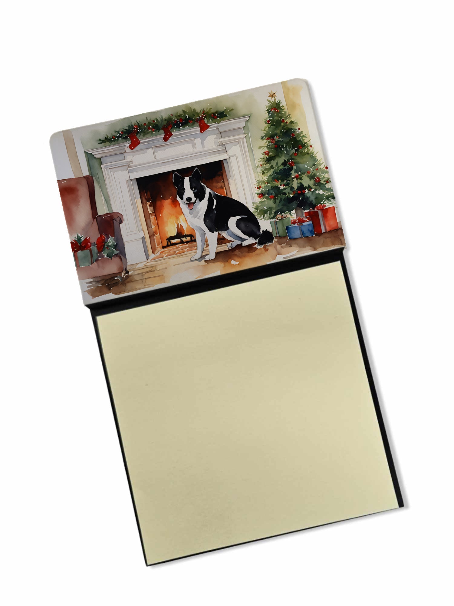 Karelian Bear Dog Cozy Christmas Sticky Note Holder