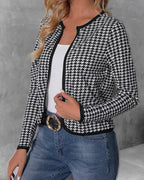 Houndstooth Long Sleeve Cardigan