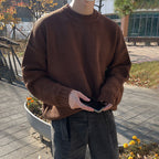 Men's Long Sleeve Solid Color Round Neck Sweater