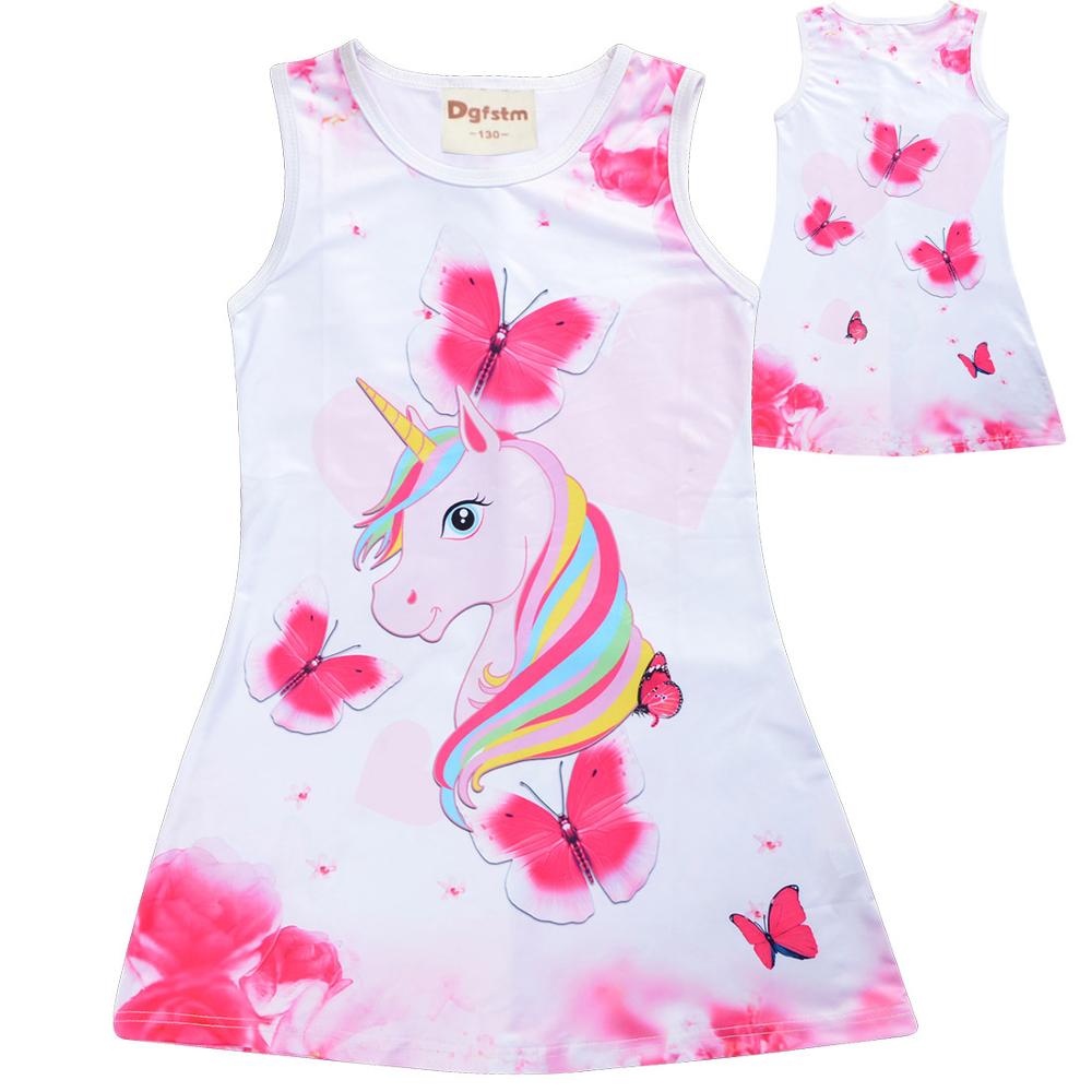 New Summer Cartoon Print Dress for Girls (Princess Style)