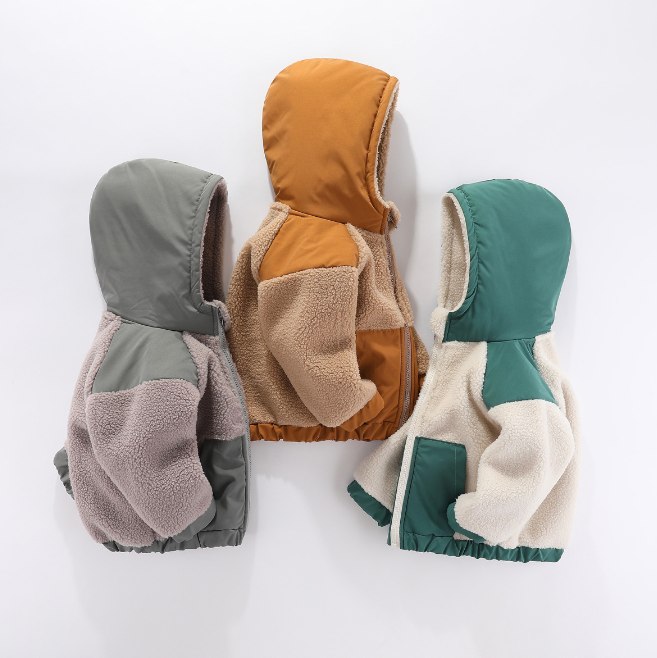 Less Jacket with Hood and Color Block Design (One Set)