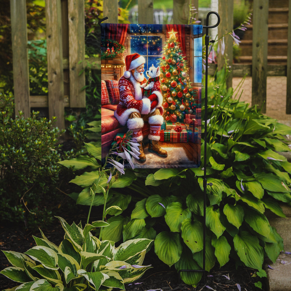Westie and Santa Claus Garden Flag