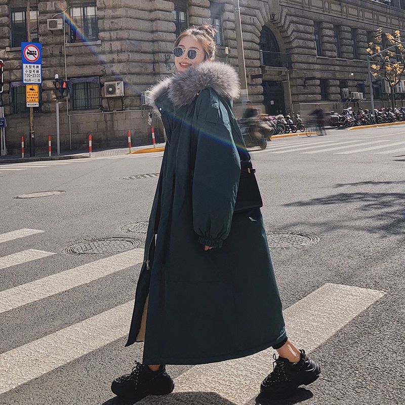 Korean Style Loose Velvet Padded Jacket with Waist
