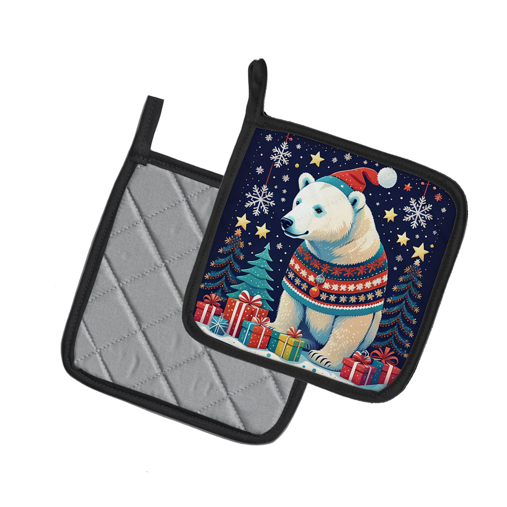 Polar Bear Christmas Pair of Pot Holders