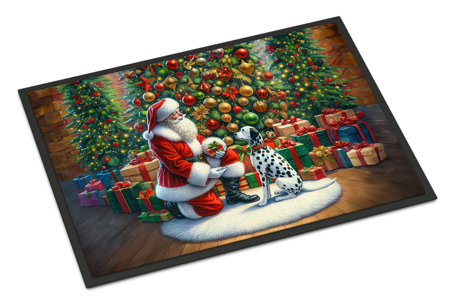 Dalmatian and Santa Claus Doormat