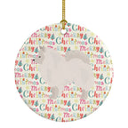 German Spitz #1 Merry Christmas Ceramic Ornament
