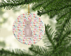 Minskin Cat Christmas Ceramic Ornament