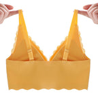 Floral Wireless Bra Women's Thin Cup Lingerie Tops