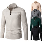 Men's Long-sleeved Half-turtleneck Zip Sweater