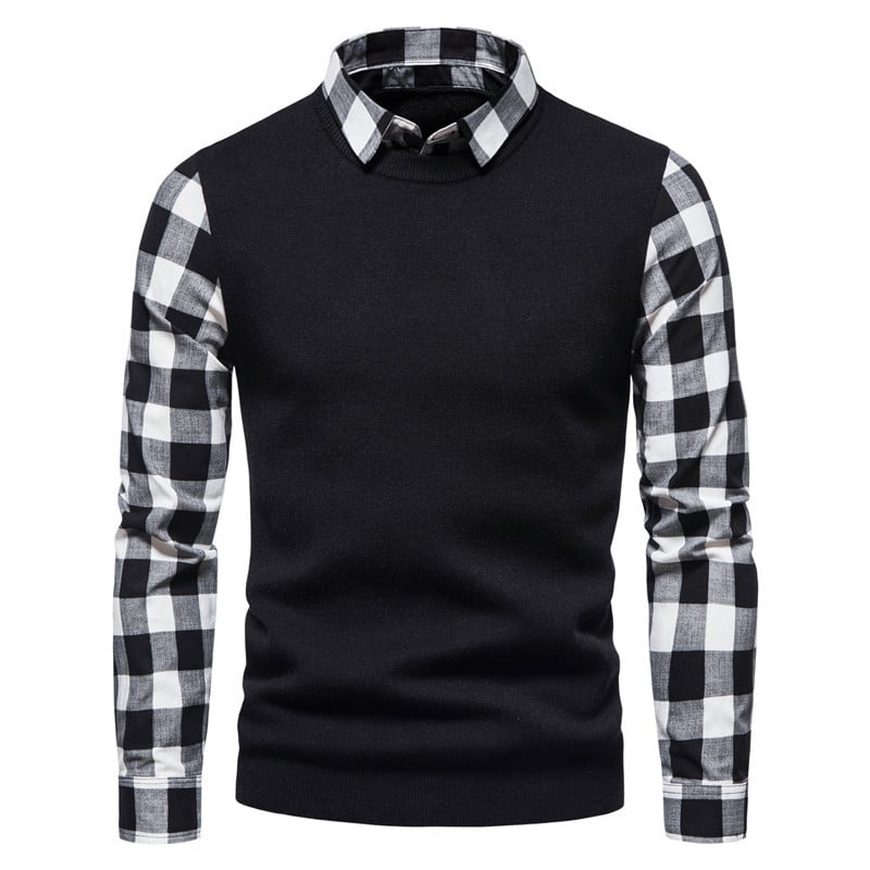 Men's Knitwear Coat with Lapel and Sweater Layering