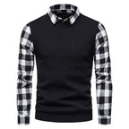 Men's Knitwear Coat with Lapel and Sweater Layering