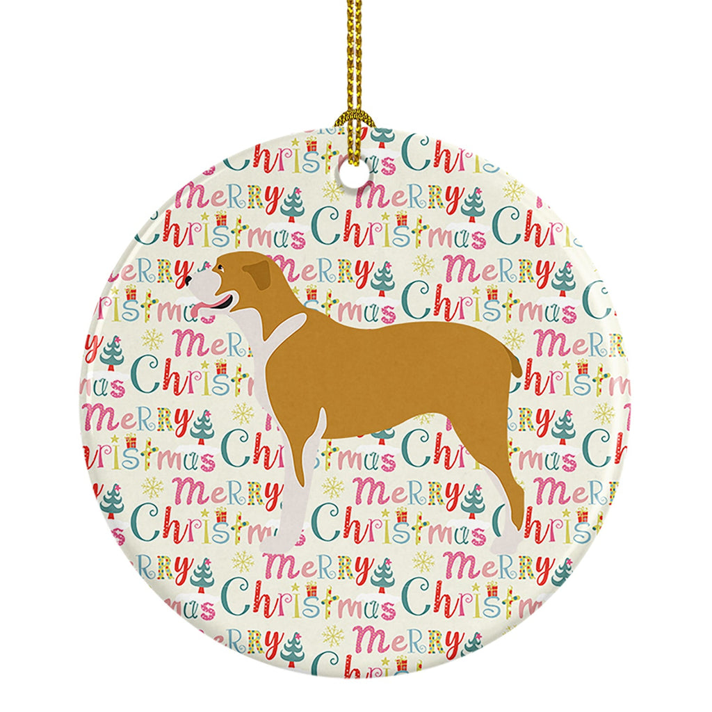 Belgium Mastiff Merry Christmas Ceramic Ornament