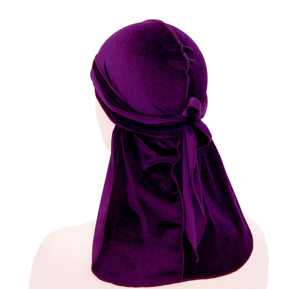 Unisex Velvet Long Tail Beanie | Embroidered Cap