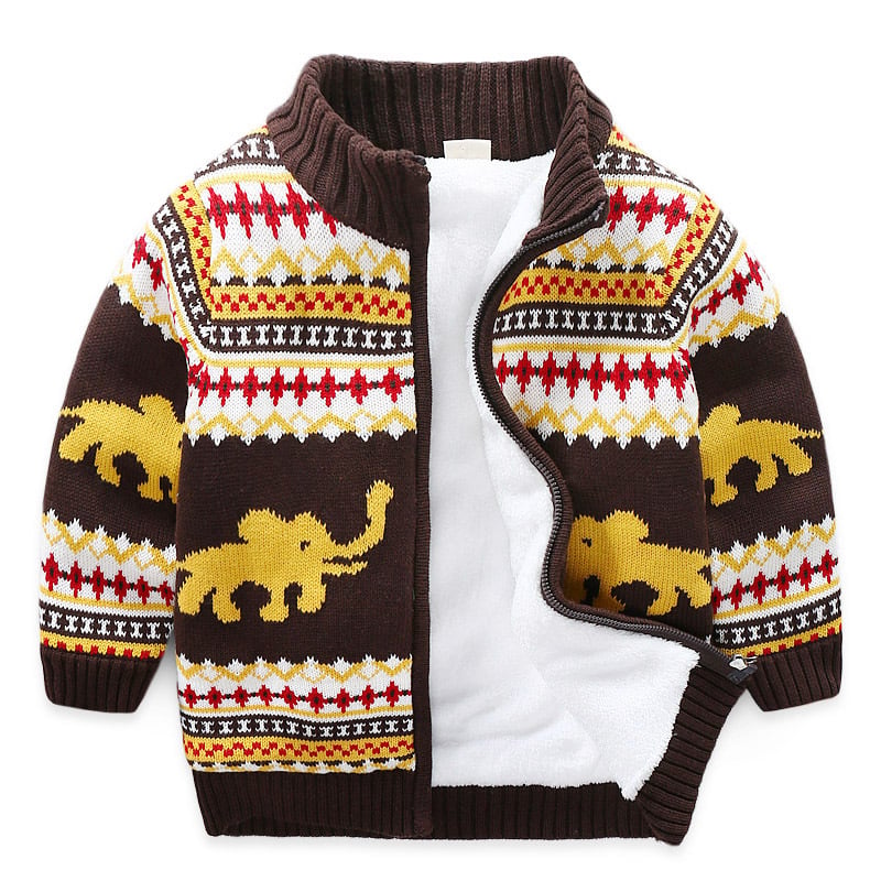 Thick Knit Cardigan for Kids - Plush Sweater