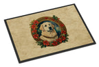 Great Pyrenees Christmas Flowers Doormat