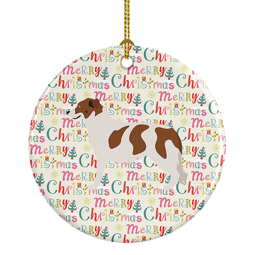 Aidi Atlas Mountain Dog Merry Christmas Ceramic Ornament