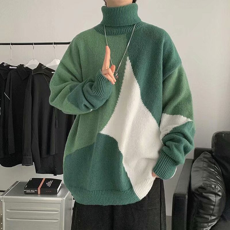 Men's Thickened High-neck Pullover Sweater Outerwear | Streetwear