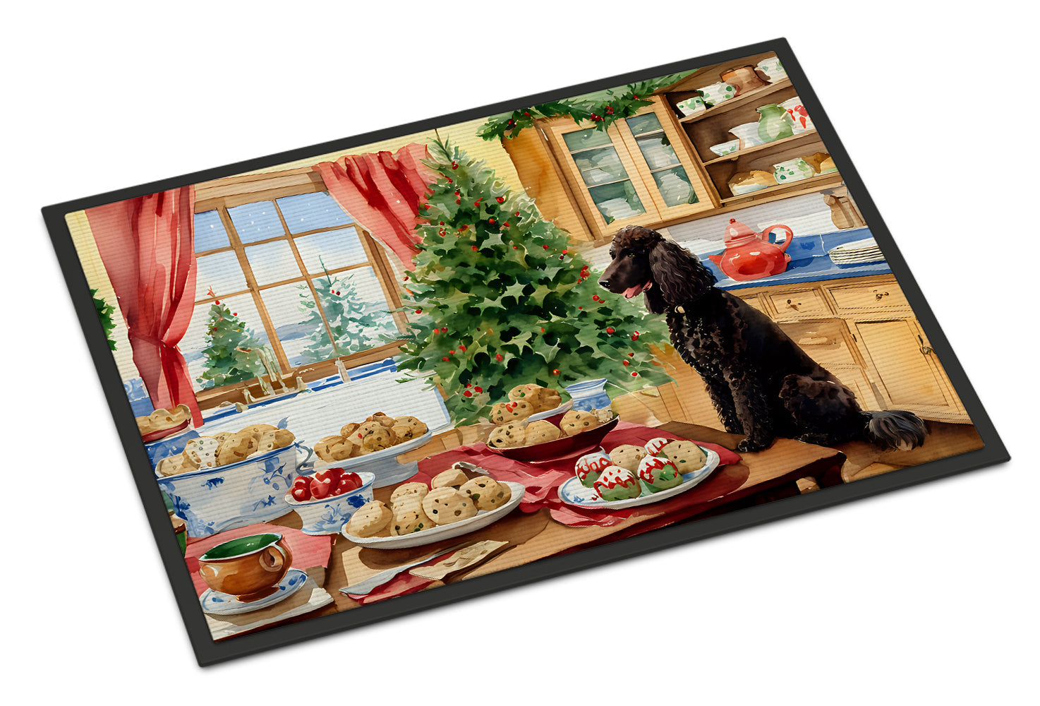 Irish Water Spaniel Christmas Cookies Doormat