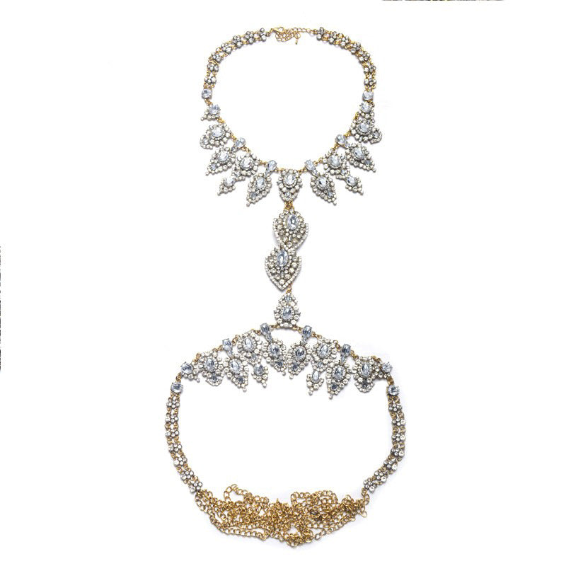 Exaggerated Bikini Long Necklace with Body Chain