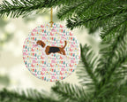 American Foxhound Merry Christmas Ceramic Ornament