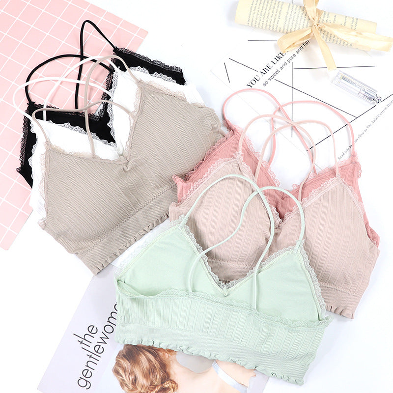 Lace-Threaded Tube Top