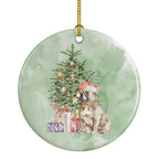 French Bulldog Fawn Christmas Presents and Tree Ceramic Ornament