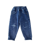 Boys' Trendy Fleece Jeans Straight Trousers