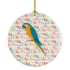 Macaw Christmas Ceramic Ornament