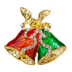 Fashionable Cartoon Christmas Bell Brooch with Rhinestones