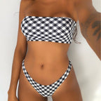 Checkerboard Print Bikini Set