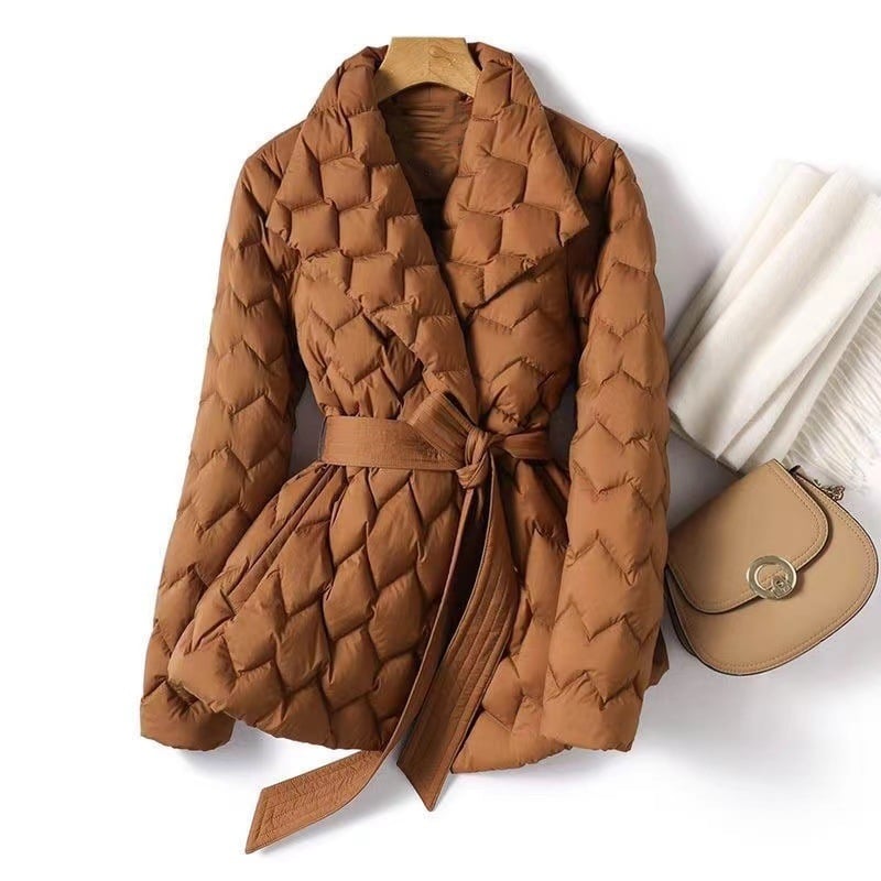Lightweight Down Jacket with Water Ripple Design