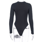 2023 Winter Women's Solid Color Long Sleeve Bodysuit