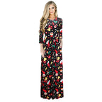 New Autumn Winter Long Sleeve Printed Dress for Christmas
