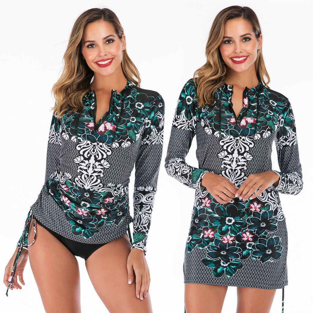 Onihua Long Sleeve One-Piece Swimsuit