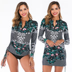 Onihua Long Sleeve One-Piece Swimsuit
