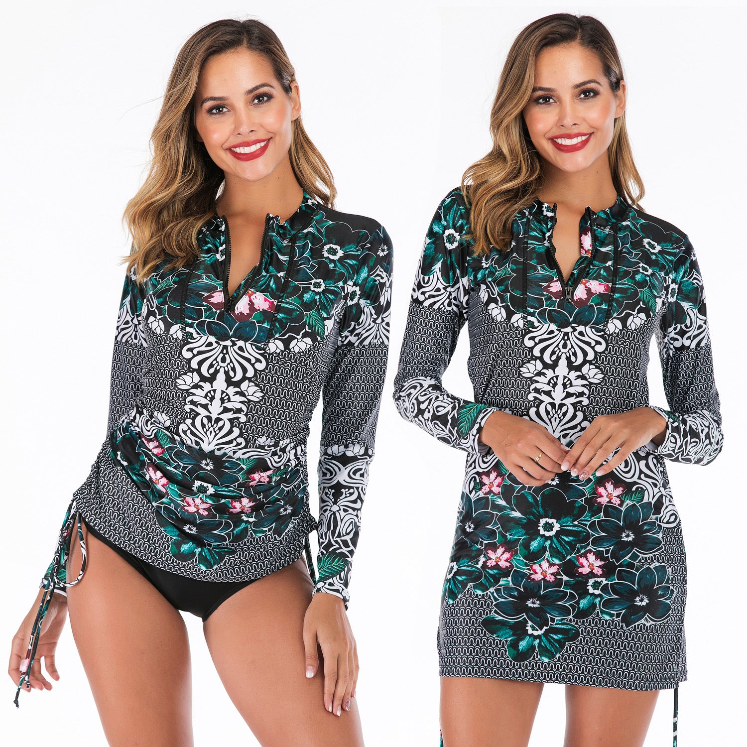 Onihua Long Sleeve One-Piece Swimsuit