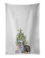 Dachshund Longhair Black Tan Christmas Presents and Tree Kitchen Towel Set of 2