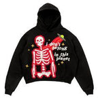 Hip Hop Cartoon Foam Print Retro High Street Hoodie | Streetwear
