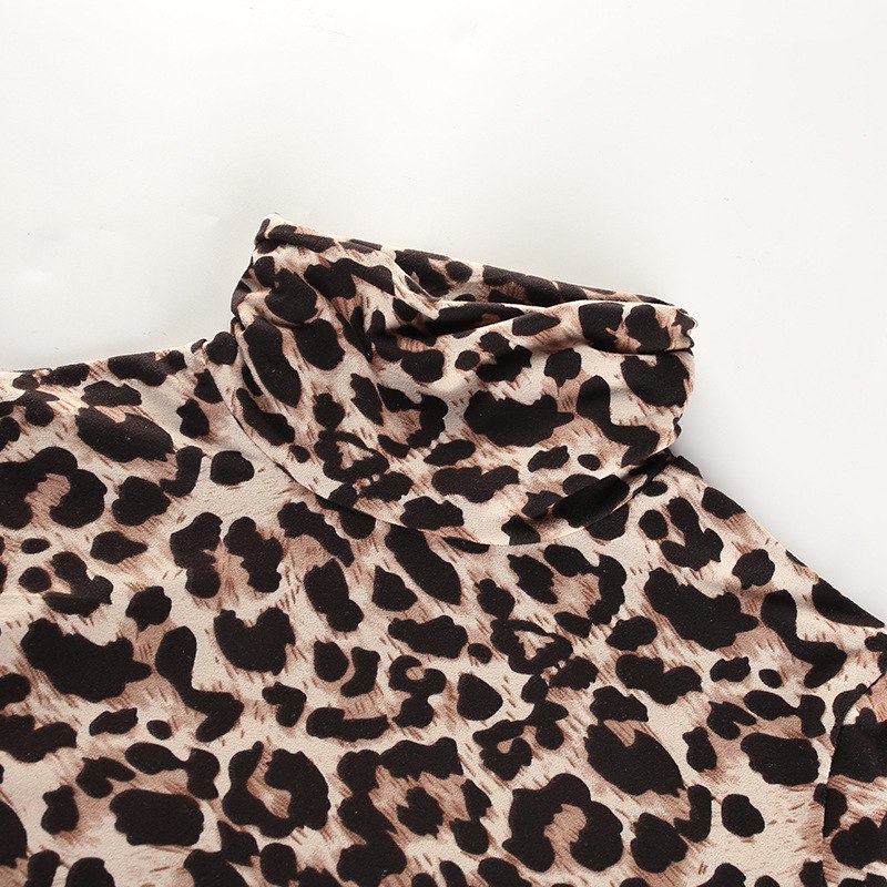 Sexy Leopard Print Long Sleeve Bodysuit for Women