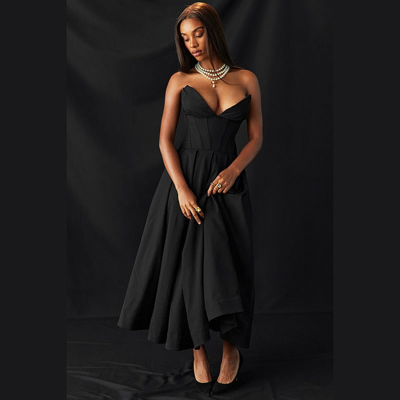Women's Elegant Tube Top A-Line Dress