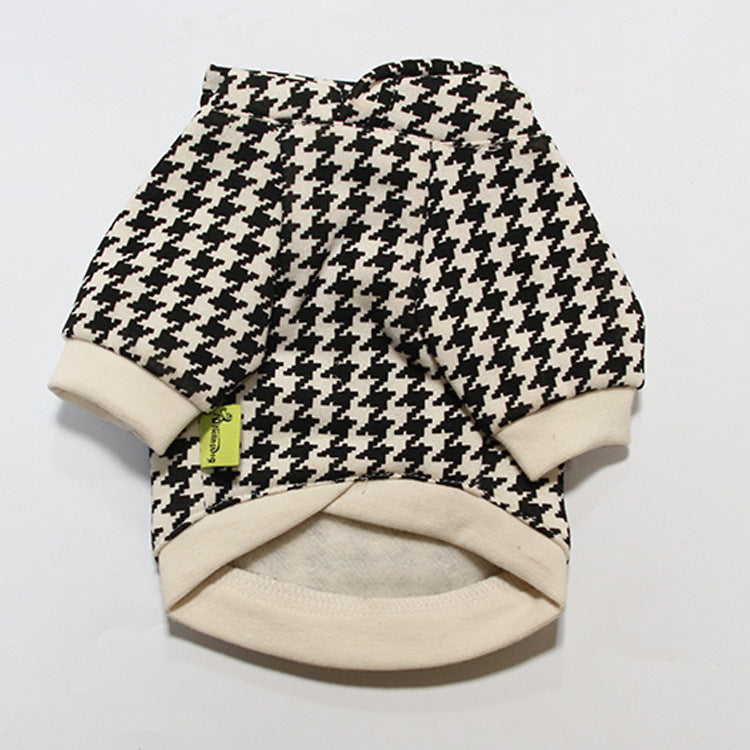 Pet Apparel Dog Hoodie - Christmas Houndstooth Design