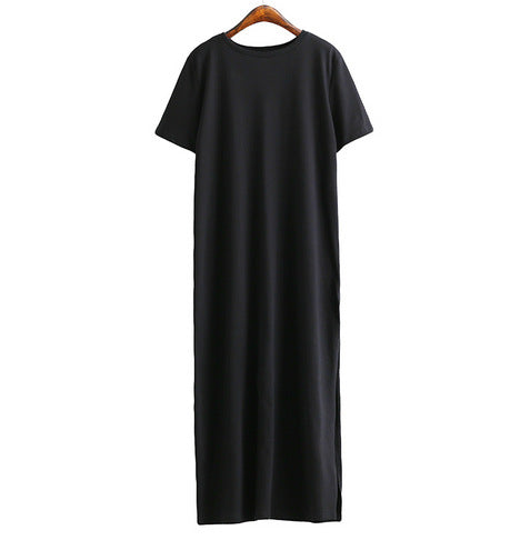 Loose Round Neck Long Dress for Spring/Summer Plus Size