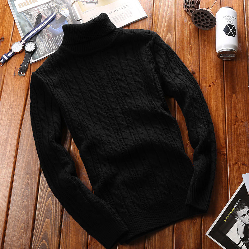 High Neck Jacquard Thick Loose Warm Sweater