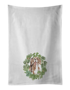 Beagle Smiling Christmas Wreath Kitchen Towel Set of 2